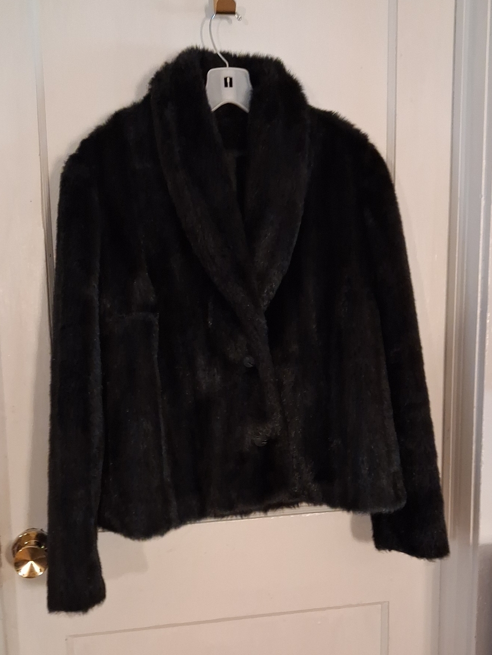 Vintage Black Teddy Faux Fur Jacket